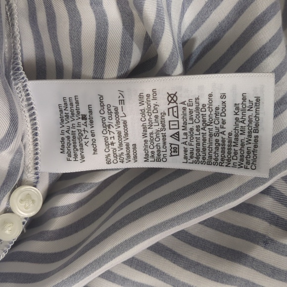 J. Crew Navy and White Striped Shirt / BLOUSE Size Xs - Picture 5 of 6